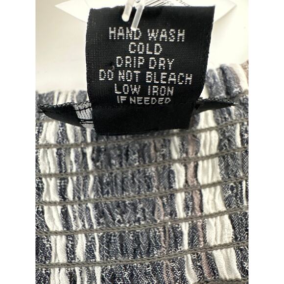 Angie Striped Tiered Sleeveless Maxi Dress Size M Boho Denim Summer Sundress - Picture 12 of 12